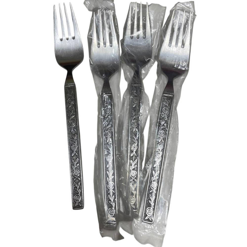 Interpur Stainless Steel Cutlery Forks  (4) Vintage NEW Japan 1970's
